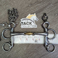 SS Double Joint Lozenge Pelham Bit, hook, chain *like new, mnr scuffs
