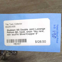 SS Double Joint Lozenge Pelham Bit, hook, chain *like new, mnr scuffs
