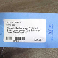 Double Joint Twisted Sweet Iron Loose Ring Bit, tags *new
