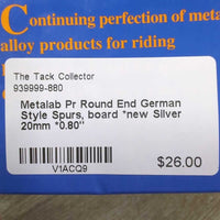 Pr Round End German Style Spurs, board *new
