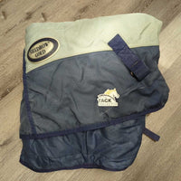 High Neck Hvy Winter Blanket, 2 legs *vgc/gc, snags, stains, clean, smells, mnr wpf, older
