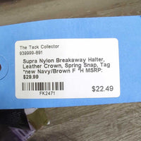 Nylon Breakaway Halter, Leather Crown, Spring Snap, Tag *new
