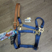 Nylon Breakaway Halter, Leather Crown, Spring Snap, Tag *new
