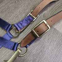 Nylon Breakaway Halter, Leather Crown, Spring Snap, Tag *new
