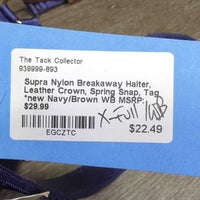 Nylon Breakaway Halter, Leather Crown, Spring Snap, Tag *new

