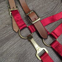 Nylon Breakaway Halter, Leather Crown, Spring Snap, Tag *new
