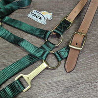 Nylon Breakaway Halter, Leather Crown, Spring Snap, Tag *new
