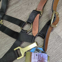 Nylon Breakaway Halter, Leather Crown, Spring Snap, Tag *new
