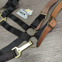 Nylon Breakaway Halter, Leather Crown, Spring Snap, Tag *new
