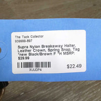 Nylon Breakaway Halter, Leather Crown, Spring Snap, Tag *new
