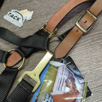 Nylon Breakaway Halter, Leather Crown, Spring Snap, Tag *new
