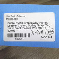 Nylon Breakaway Halter, Leather Crown, Spring Snap, Tag *new
