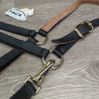 Thick Narrow Nylon Lather Lined Crown Halter, adj, snap, tag *new
