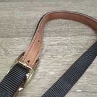 Thick Narrow Nylon Lather Lined Crown Halter, adj, snap, tag *new
