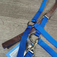Thick Narrow Nylon Lather Lined Crown Halter, adj, snap, tag *new
