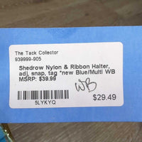 Nylon & Ribbon Halter, adj, snap, tag *new
