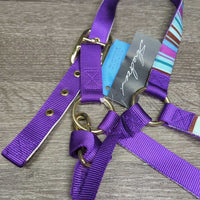 Nylon & Ribbon Halter, adj, snap, tag *new
