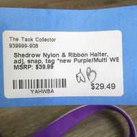 Nylon & Ribbon Halter, adj, snap, tag *new

