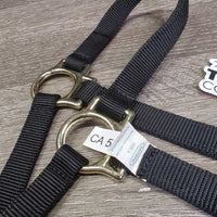 Thick Narrow Nylon Leather Lined Crown Halter, adj, snap, tag *new
