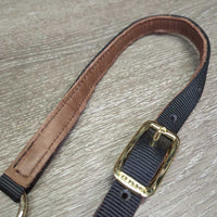 Thick Narrow Nylon Leather Lined Crown Halter, adj, snap, tag *new
