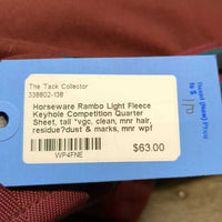 Light Fleece Keyhole Competition Quarter Sheet, tail *vgc, clean, mnr hair, residue?dust & marks, mnr wpf
