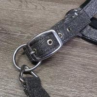 Thick Padded Glitter Halter, adj, snap, tag *new
