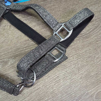 Thick Padded Glitter Halter, adj, snap, tag *new
