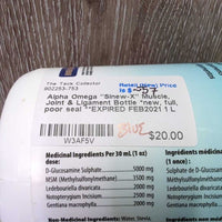 "Sinew-X" Muscle, Joint & Ligament Bottle *new, full, poor seal **EXPIRED FEB2021
