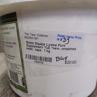 Lysine Pure Supplement Tub *new, unopened, older, tape
