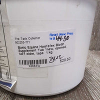 Hoofefex Biotin Supplement Tub *new, opened, full? older, tape
