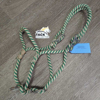 Vintage Thick Stiff Nylon Rope Halter *gc/fair, rusty, oxidized, rubs, frays
