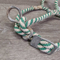 Vintage Thick Stiff Nylon Rope Halter *gc/fair, rusty, oxidized, rubs, frays
