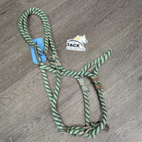 Vintage Thick Stiff Nylon Rope Halter *gc/fair, rusty, oxidized, rubs, frays
