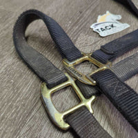 Thick Nylon Halter *gc, dirty, edge frays, rubs, stains, hairy, faded
