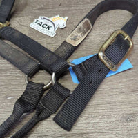 Thick Nylon Halter *gc, dirty, edge frays, rubs, stains, hairy, faded
