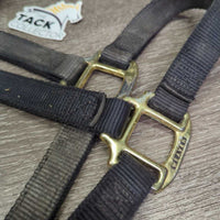 Thick Nylon Halter *gc, dirty, edge frays, rubs, stains, hairy, faded
