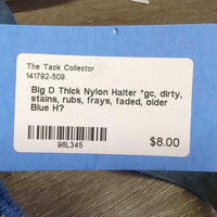 Thick Nylon Halter *gc, dirty, stains, rubs, frays, faded, older
