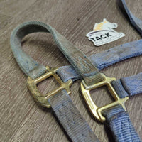 Thick Nylon Halter *gc, dirty, stains, rubs, frays, faded
