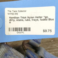 Thick Nylon Halter *gc, dirty, stains, rubs, frays, faded
