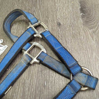 Thick Nylon Halter *gc, dirty, stains, rubs, frays, faded, older

