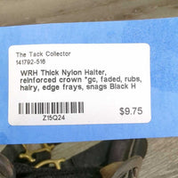 Thick Nylon Halter, reinforced crown *gc, faded, rubs, hairy, edge frays, snags
