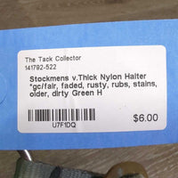 v.Thick Nylon Halter *gc/fair, faded, rusty, rubs, stains, older, dirty
