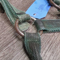 Vintage Thick Nylon Halter, Slide Buckle *fair, faded, rusty, rubs, stains, older, dirty, rough/frayed edges

