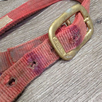 Thick Nylon Halter, Braided Rope Accents *gc/fair, dirty, stains, rubs, frays,snags, faded, hole rubs & frays
