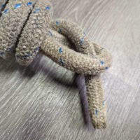 Hvy Thick Nylon Rope Halter, lead rope *gc/fair, v.stiff, dirt, stained, dingy, snags, frays
