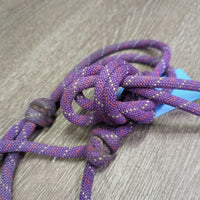 Hvy Thick Nylon Rope Halter, lead rope *gc/fair, v.stiff, dirt, stained, dingy, snags, frays
