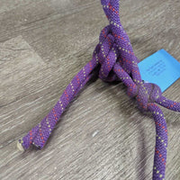 Hvy Thick Nylon Rope Halter, lead rope *gc/fair, v.stiff, dirt, stained, dingy, snags, frays
