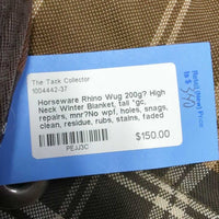 200g? High Neck Winter Blanket, tail *gc, repairs, mnr?No wpf, holes, snags, clean, residue, rubs, stains, faded
