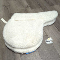 Fleece Fitted Hunter Saddle Pad, Tabs *gc, v.clumpy, clean, mnr hair, stains, older
