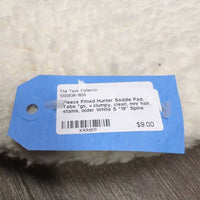 Fleece Fitted Hunter Saddle Pad, Tabs *gc, v.clumpy, clean, mnr hair, stains, older
